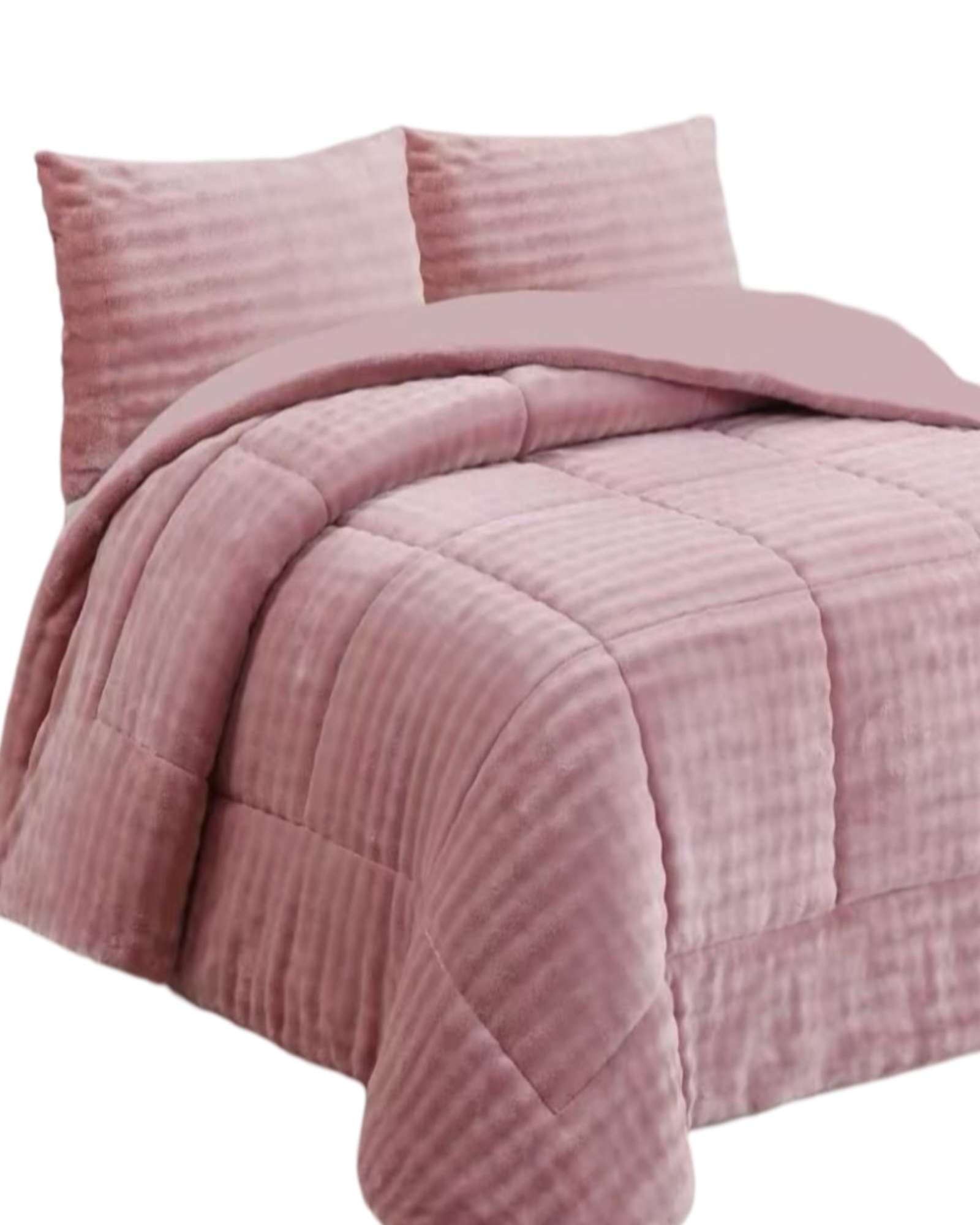 CUBRECAMA CON CHIPORRO CON RELIEVE 2P ROSA - 1