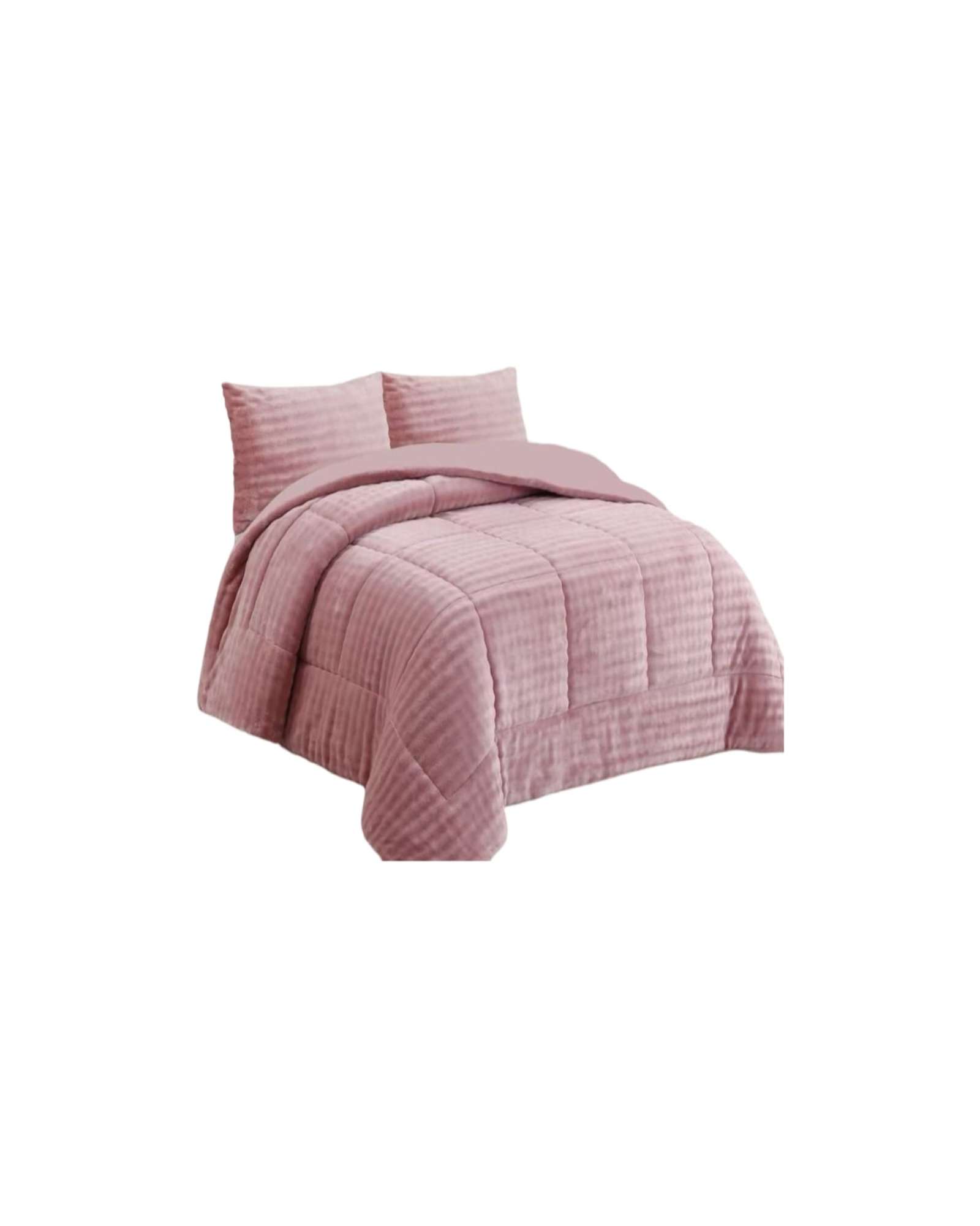 CUBRECAMA CON CHIPORRO CON RELIEVE 2P ROSA - 3