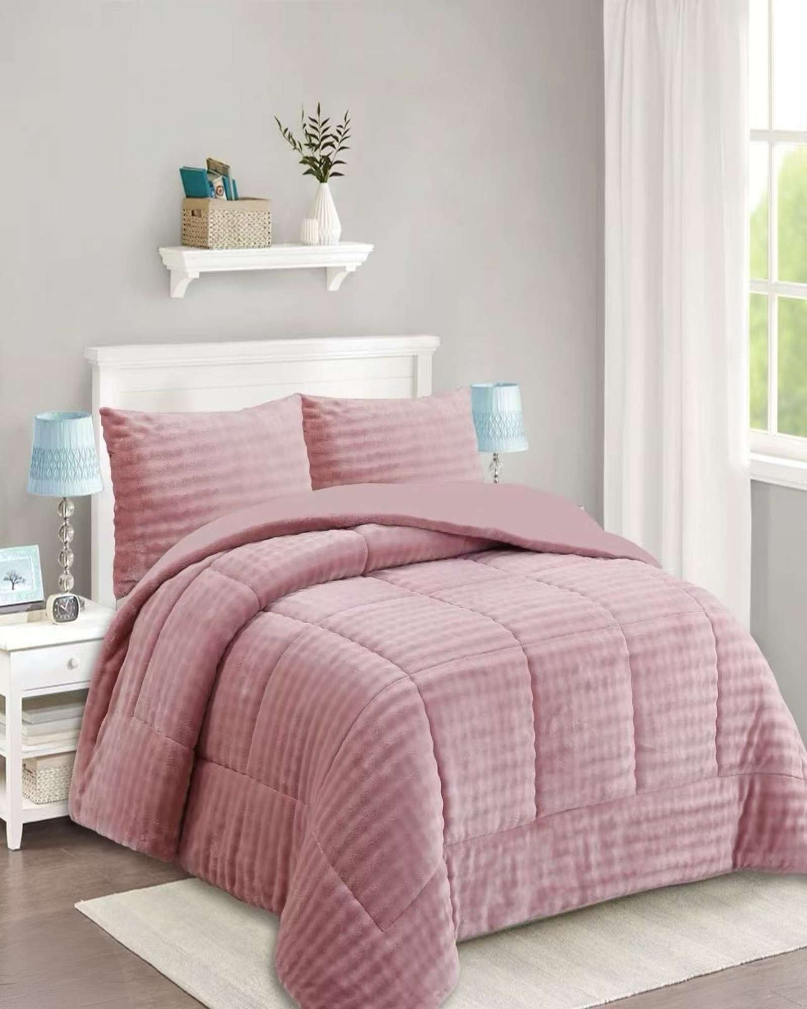 CUBRECAMA CON CHIPORRO CON RELIEVE 2P ROSA - 4