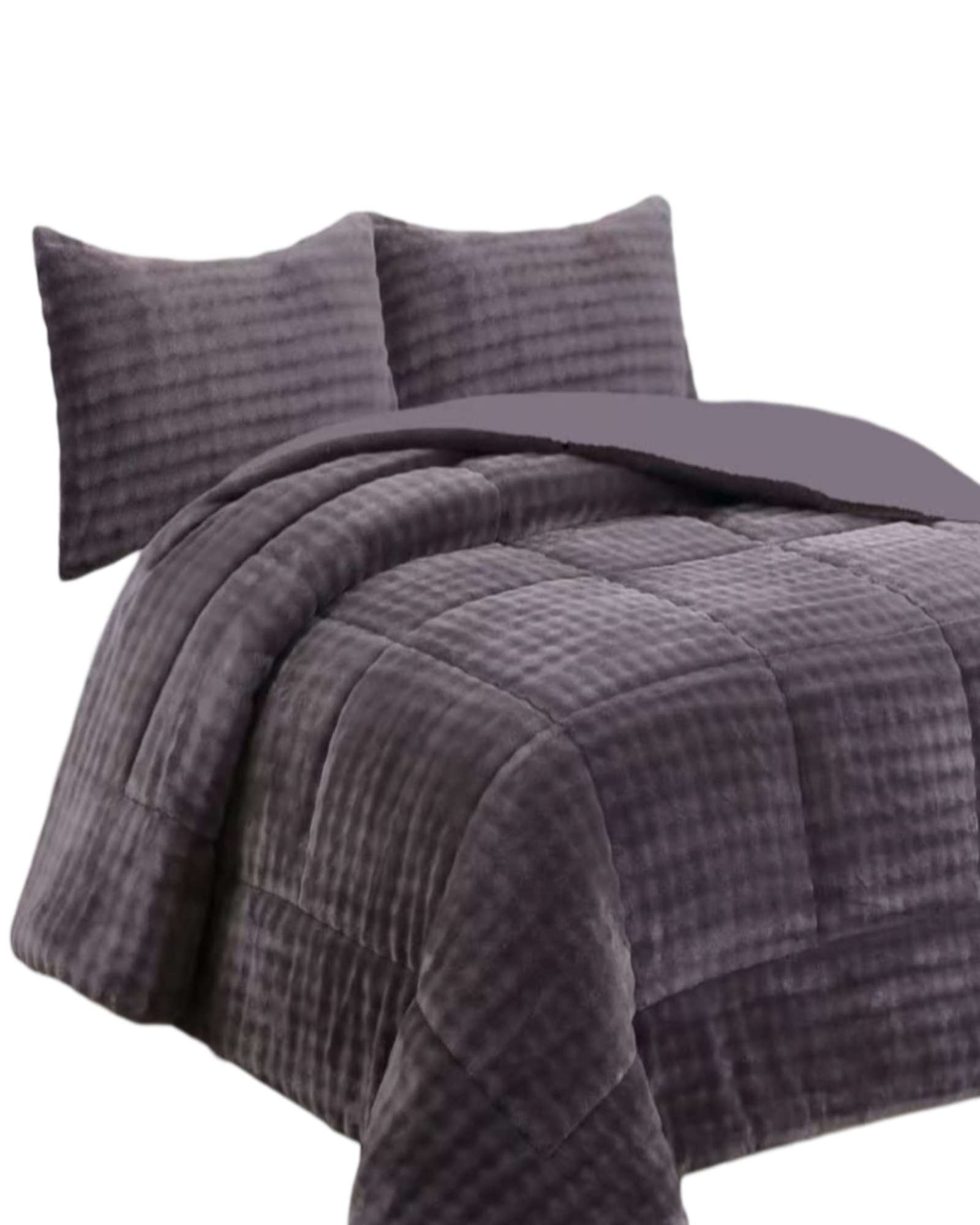 CUBRECAMA CON CHIPORRO CON RELIEVE 2P GRIS OSCURO - 1