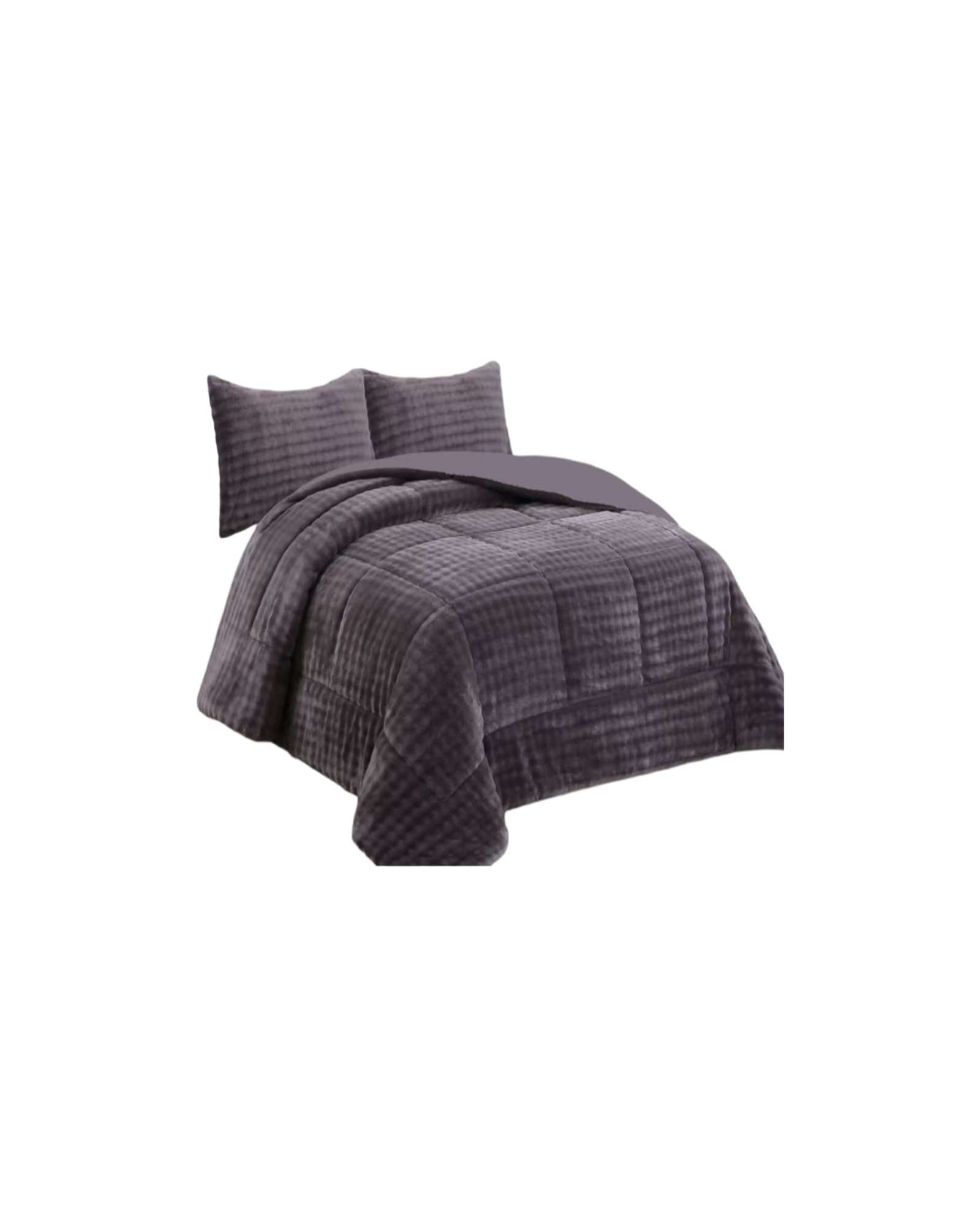 CUBRECAMA CON CHIPORRO CON RELIEVE 2P GRIS OSCURO - 3