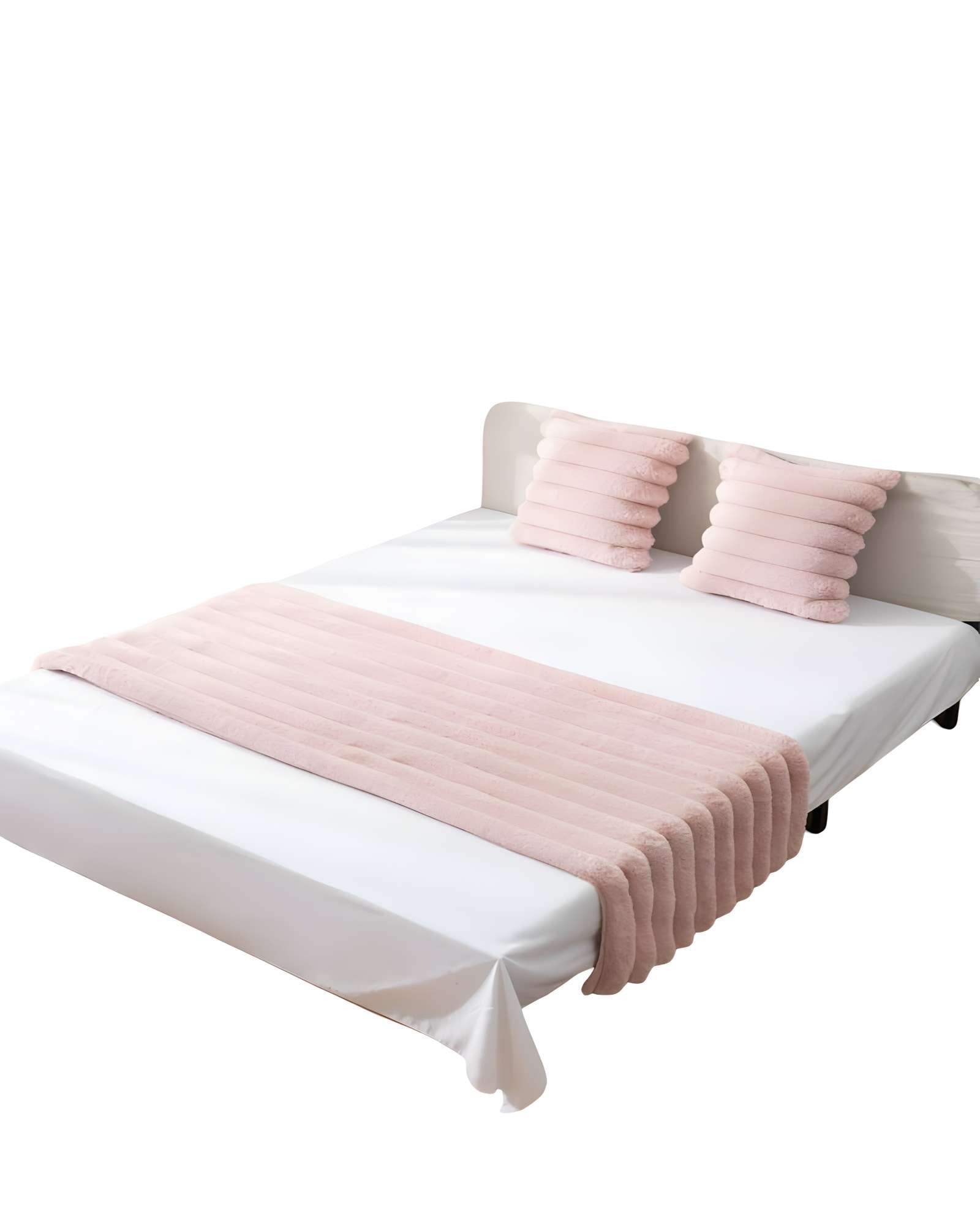JUEGO DE PIECERA CON DOS FUNDAS DE COJIN MODELO LINEAL 2 PLAZAS ROSA - 1