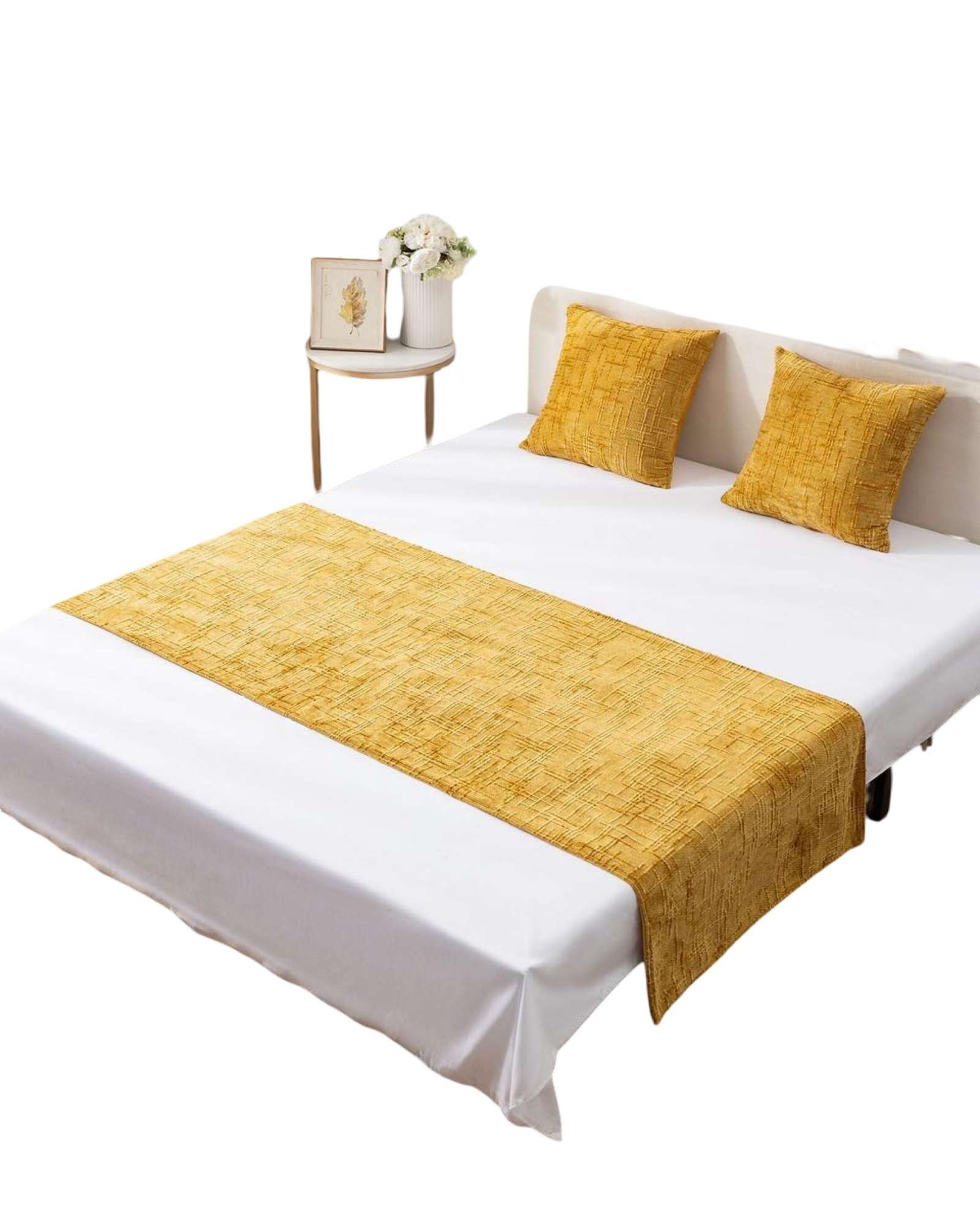 PIECERA SIN FUNDAS MODELO CHENILLE EN COLOR AMARILLO - 3