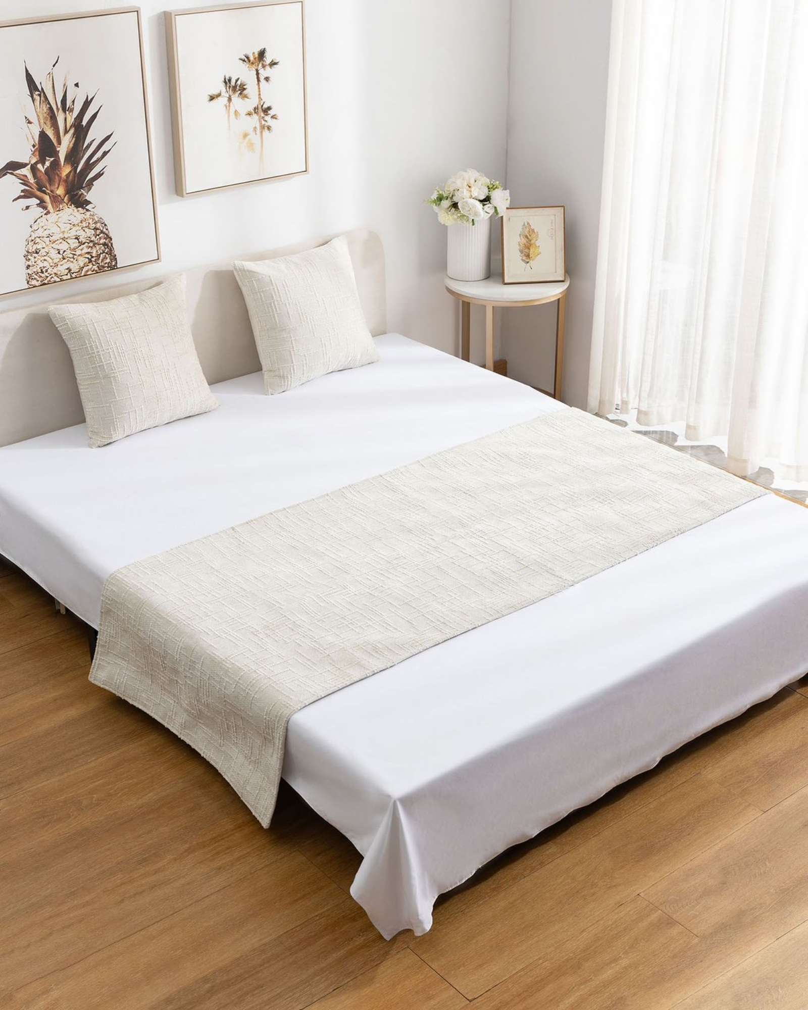 PIECERA SIN FUNDAS MODELO CHENILLE BEIGE CLARO - 4
