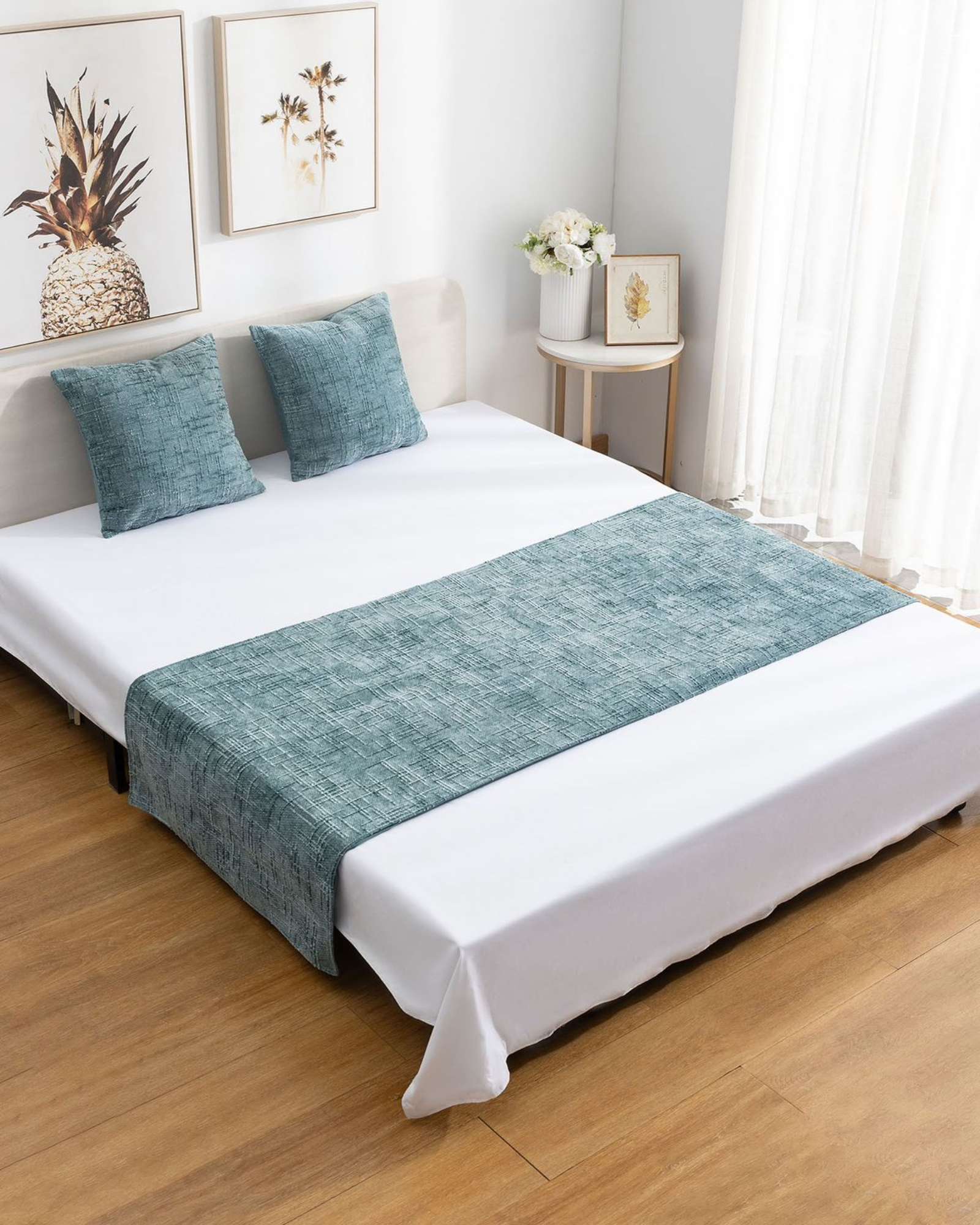 PIECERA SIN FUNDAS MODELO CHENILLE TURQUESA - 4