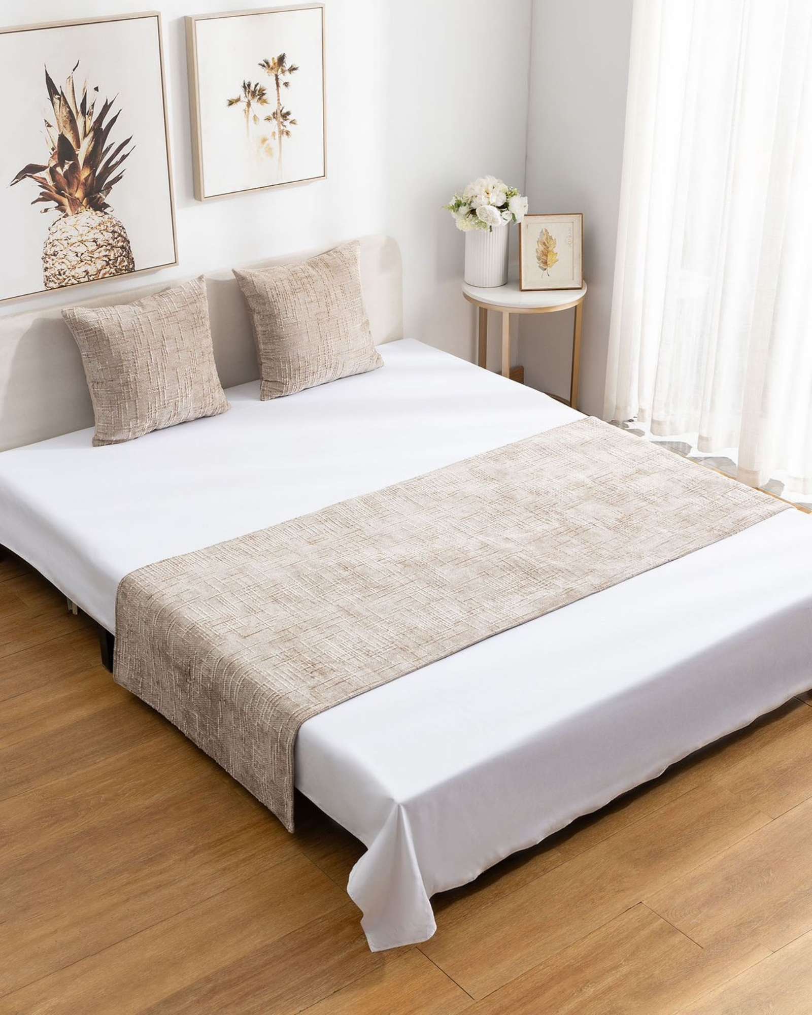 PIECERA MAS 2 FUNDAS MODELO CHENILLE BEIGE - 4