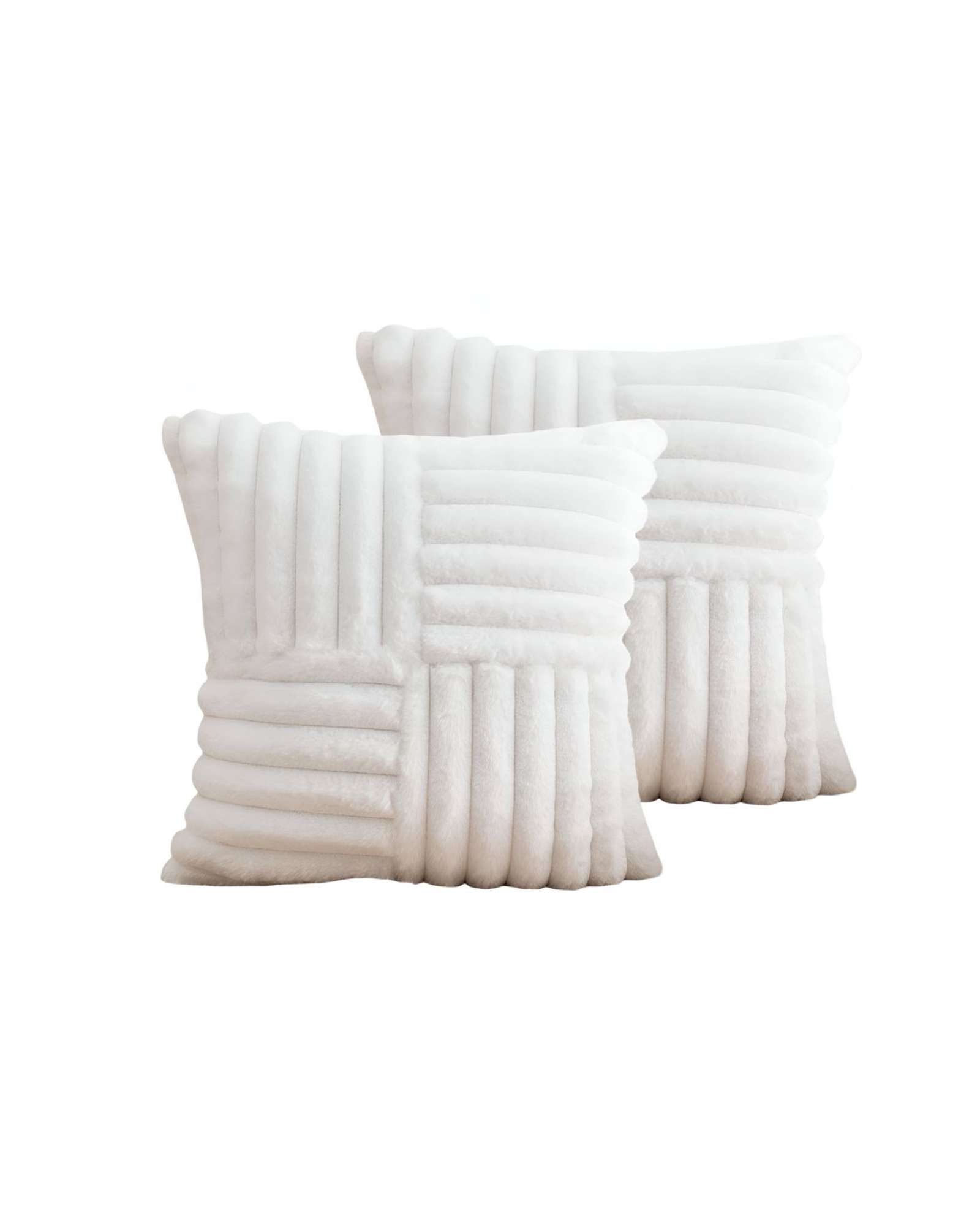 PACK DE 2 FUNDAS PELUDA EMPALMADA EN COLOR BLANCO - 2