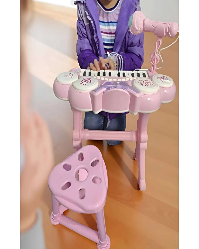 PIANO TECLADO MUSICAL PARA NIÑOS ROSADO - 4