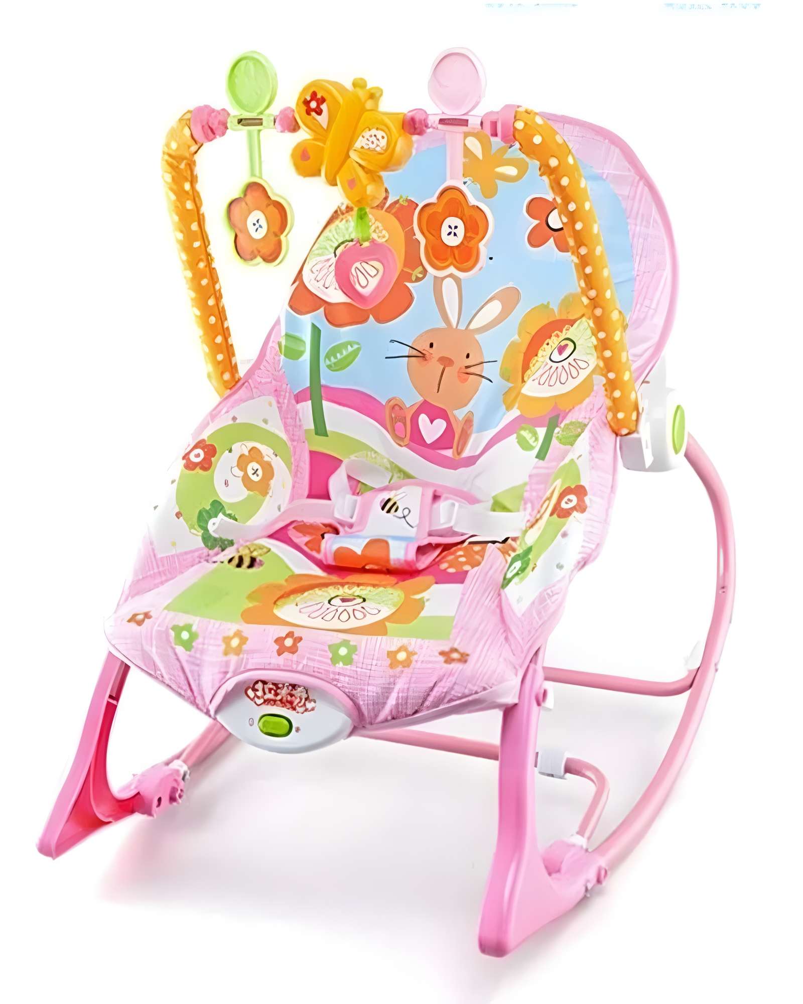 SILLA MECEDORA PARA BEBÉ CON VIBRACION ROSADO - 1