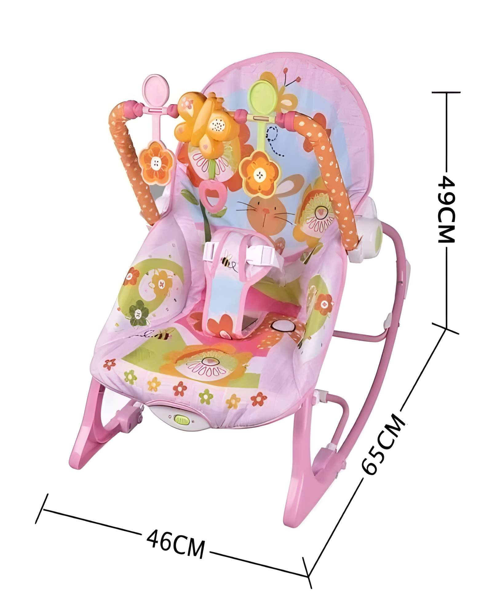 SILLA MECEDORA PARA BEBÉ CON VIBRACION ROSADO - 3