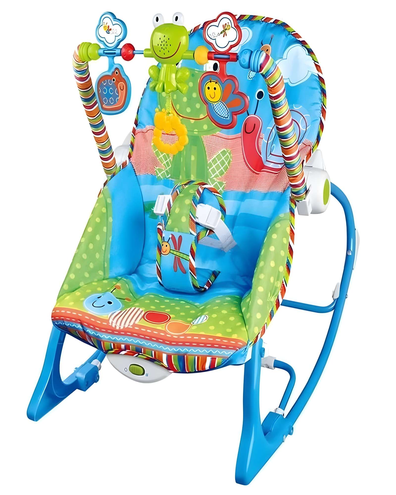 SILLA MECEDORA PARA BEBÉ CON VIBRACION AZUL - 1