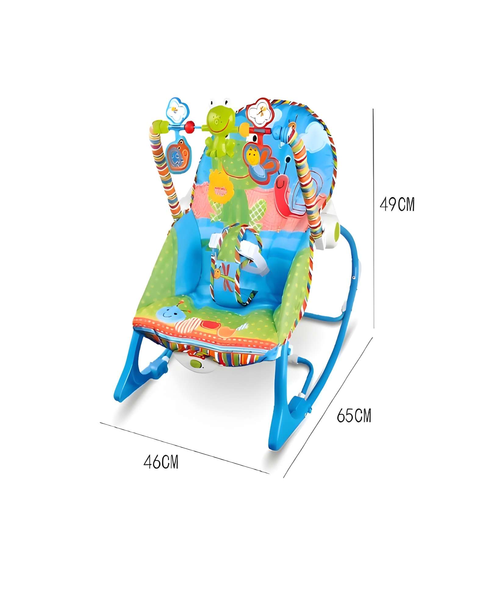SILLA MECEDORA PARA BEBÉ CON VIBRACION AZUL - 4