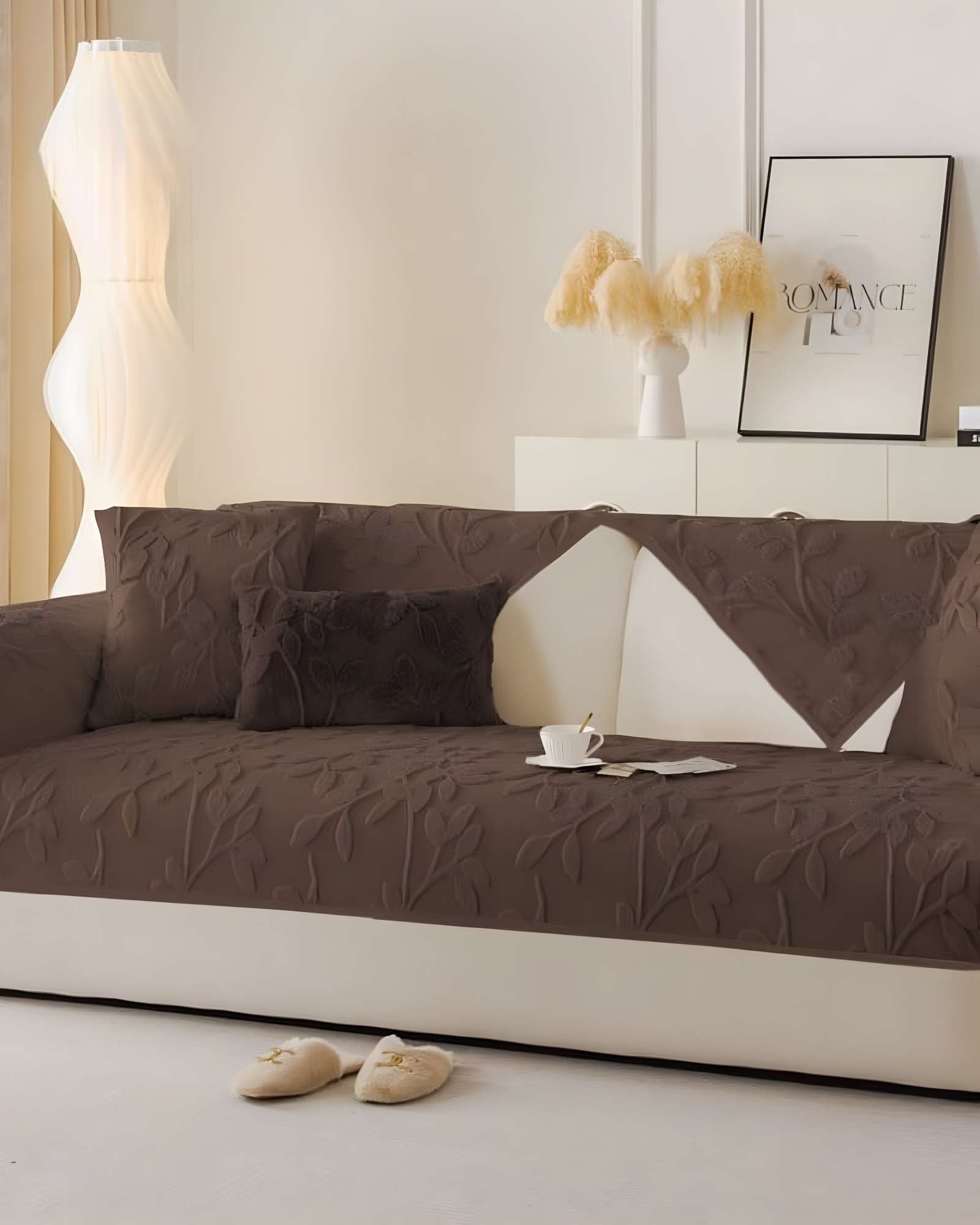 PACK DE 5 FUNDAS PARA SOFA CON DISEÑO H1 CAFE - 4