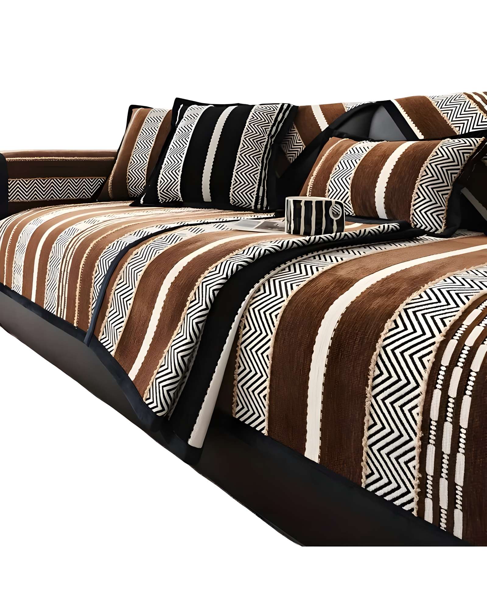 PACK DE 5 FUNDAS PARA SOFA CON DISEÑO R2 CAFE - 2