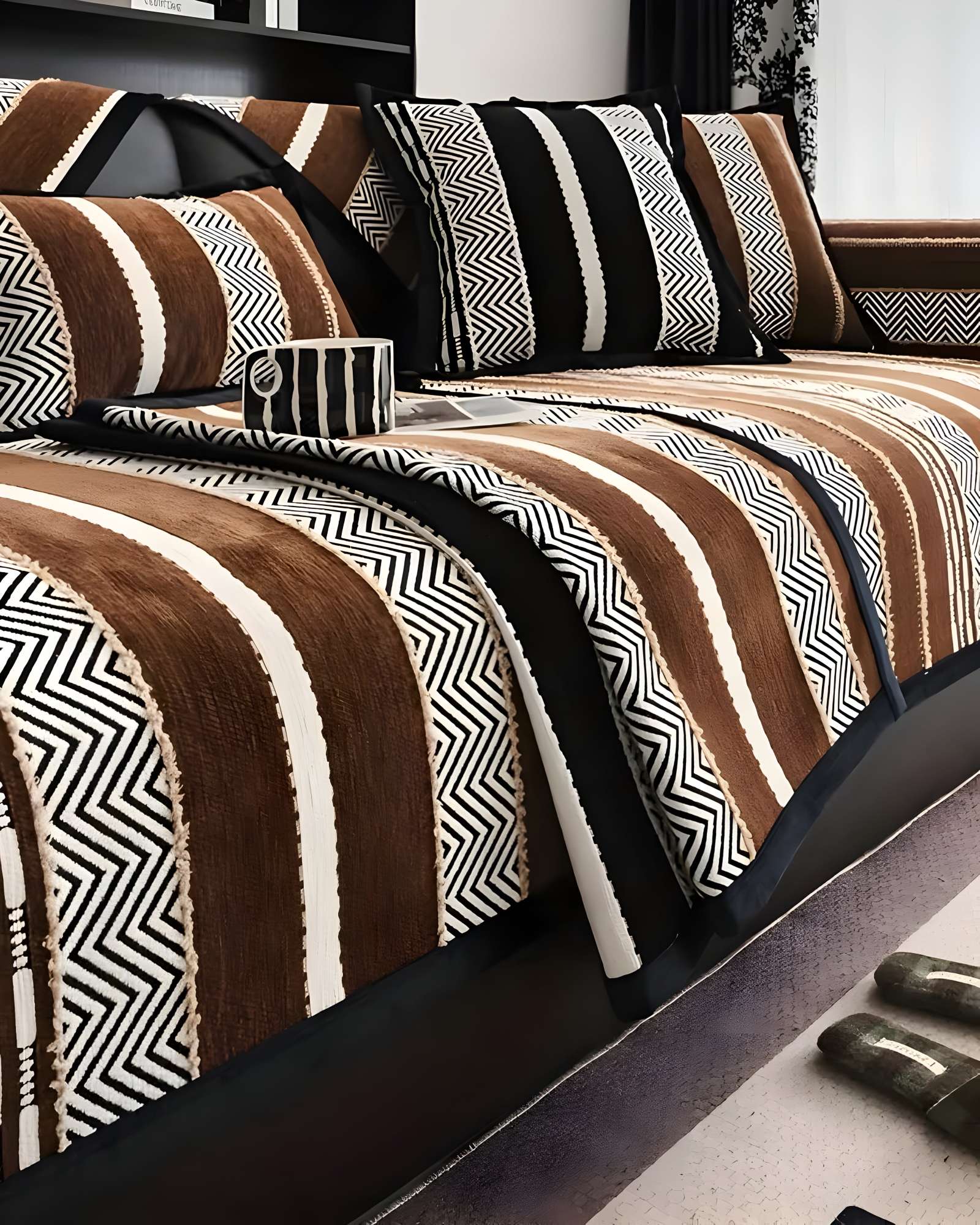 PACK DE 5 FUNDAS PARA SOFA CON DISEÑO R2 CAFE - 3