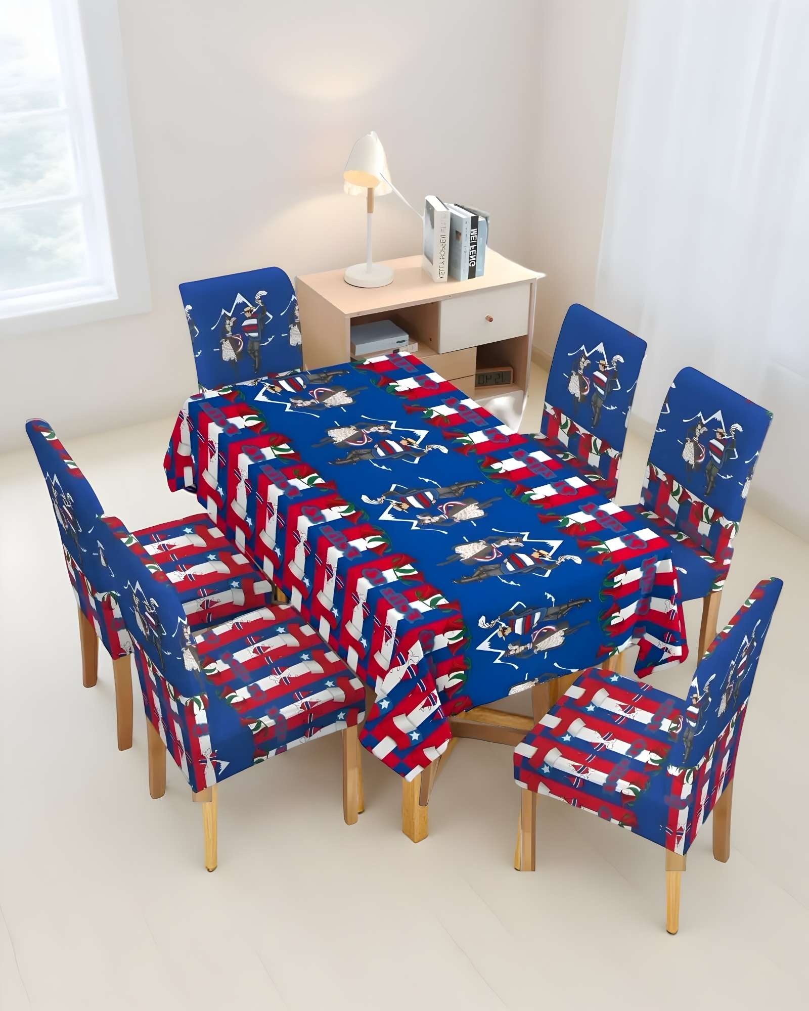 MANTEL FIESTAS PATRIAS DE TELA CON FUNDAS DE SILLAS ELASTICADAS M5 - 4