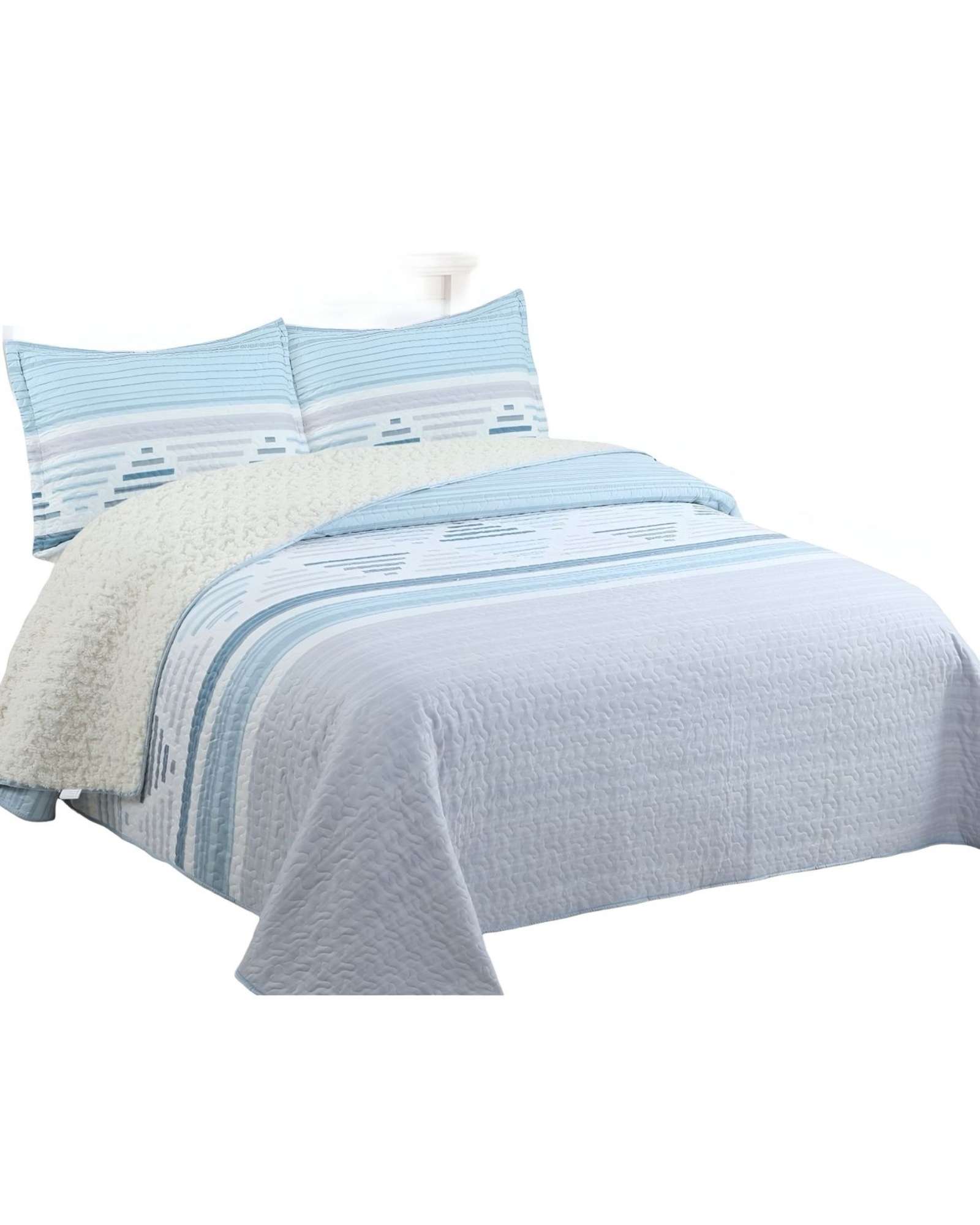 QUILT CON SHERPA 2 PLAZA GRIS 230 CM X 250 CM J16 - 1