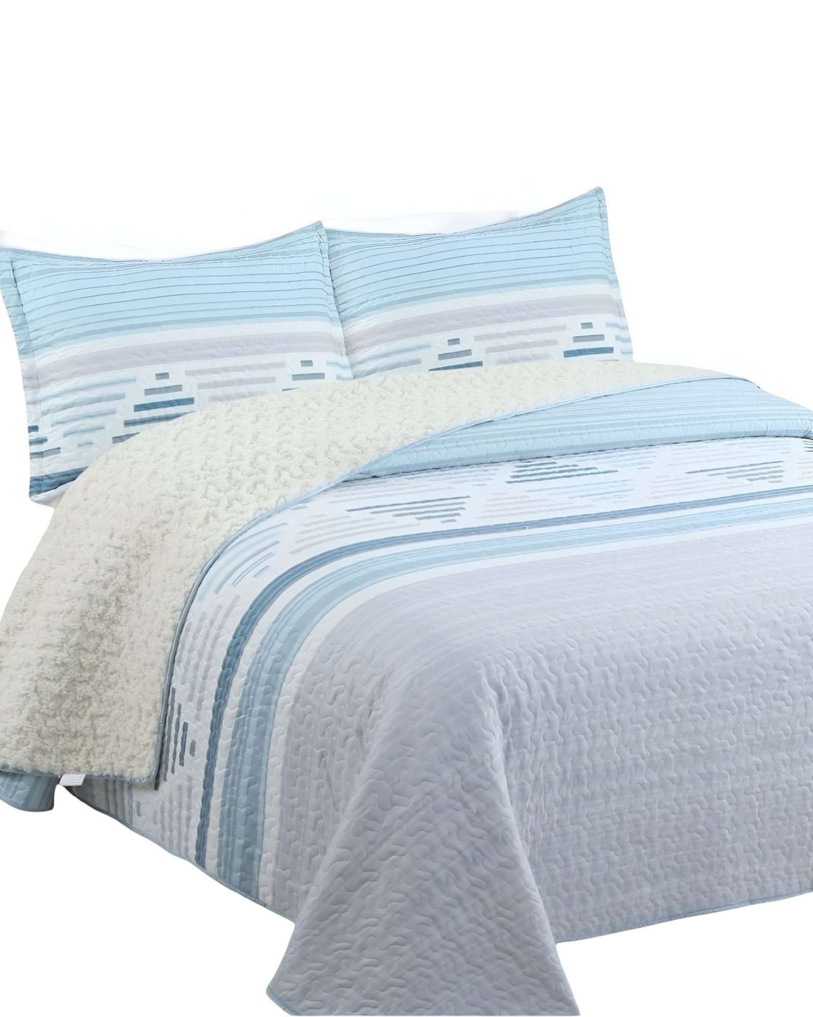 QUILT CON SHERPA 2 PLAZA GRIS 230 CM X 250 CM J16 - 2