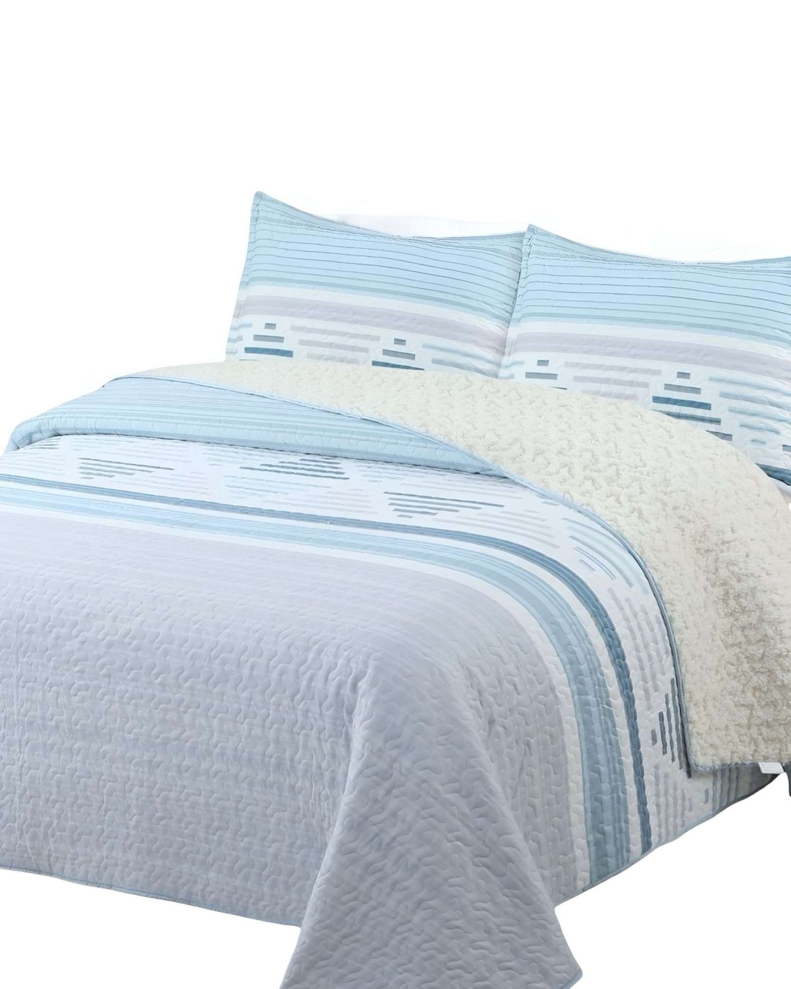 QUILT CON SHERPA 2 PLAZA GRIS 230 CM X 250 CM J16 - 3