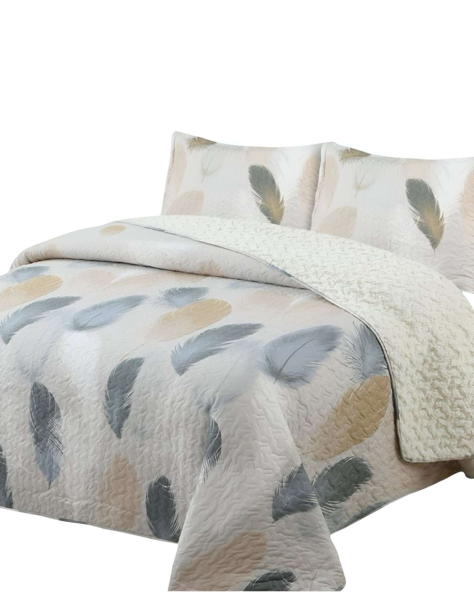 QUILT CON SHERPA 2 PLAZA BEIGE 230 CM X 250 CM J15 - 2