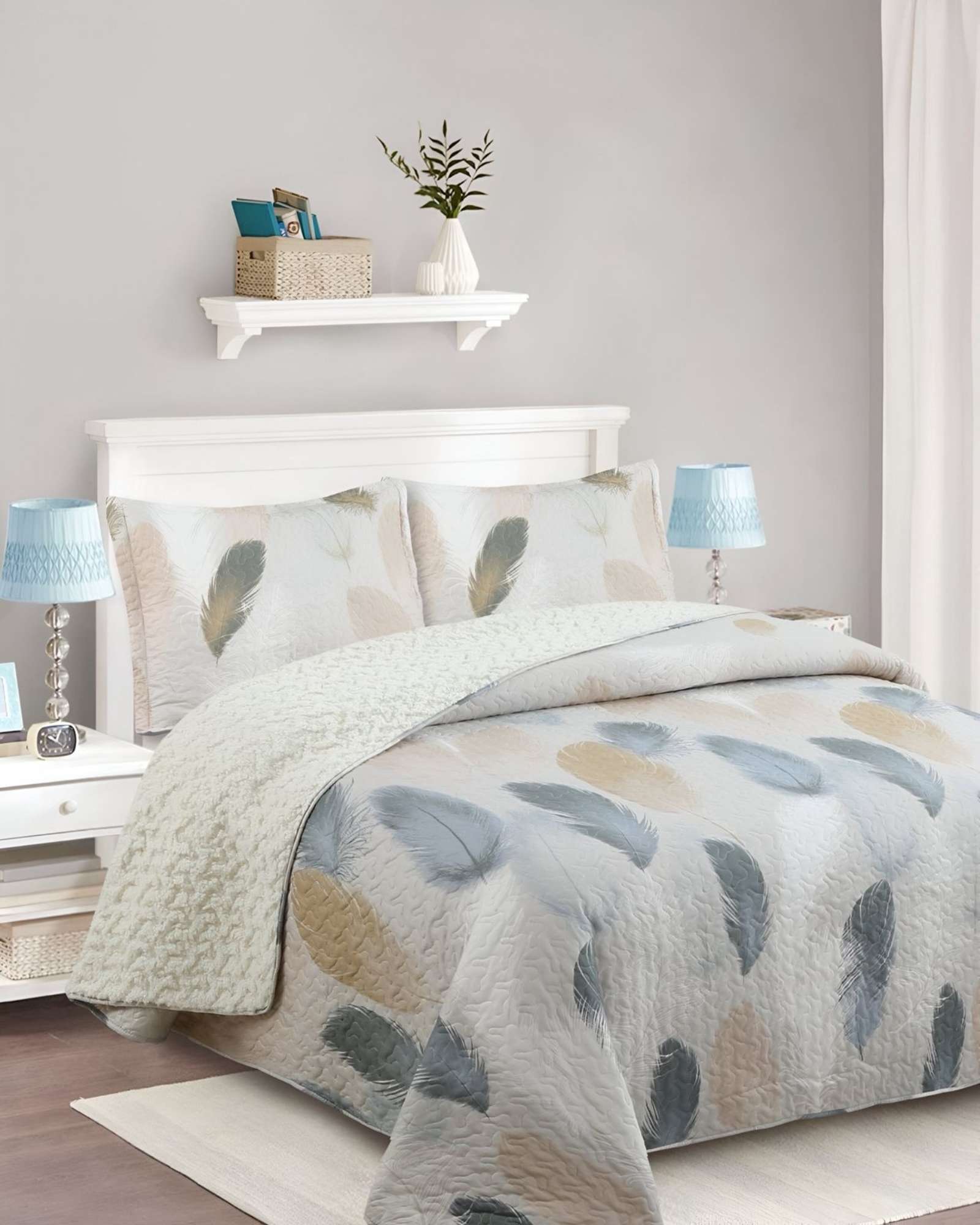 QUILT CON SHERPA 2 PLAZA BEIGE 230 CM X 250 CM J15 - 4
