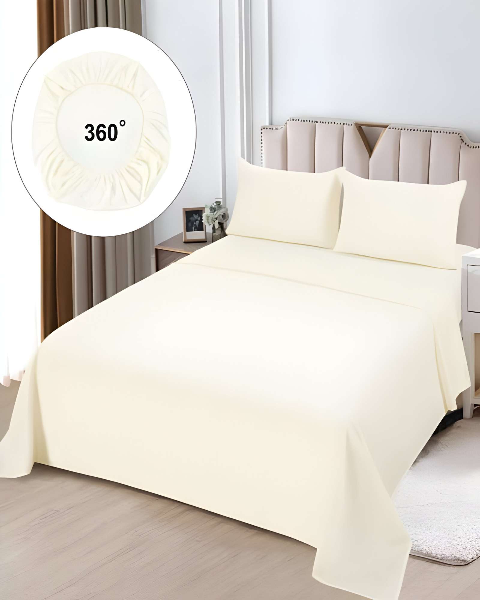 JUEGO DE SABANAS SUPERKING BEIGE - 3