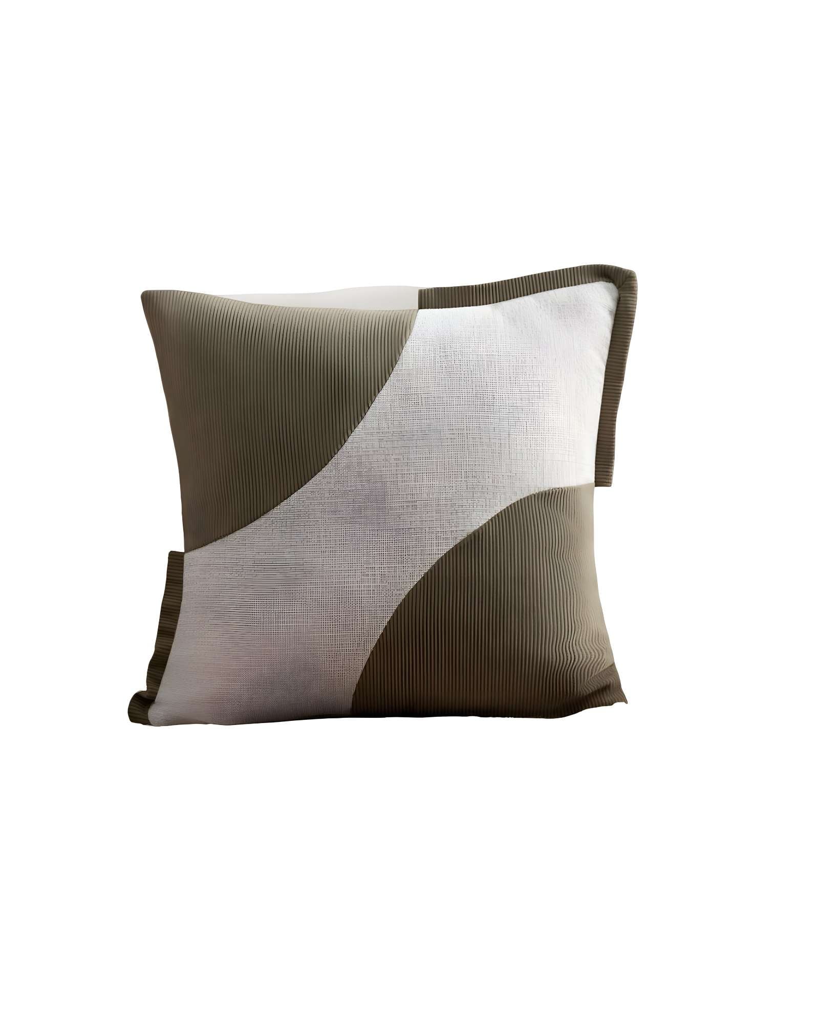 PACK DE 4 FUNDAS DE COJINES DISEÑO TELA PANA EMPALMADO 45CM X 45 CM VERDE OLIVA - 2