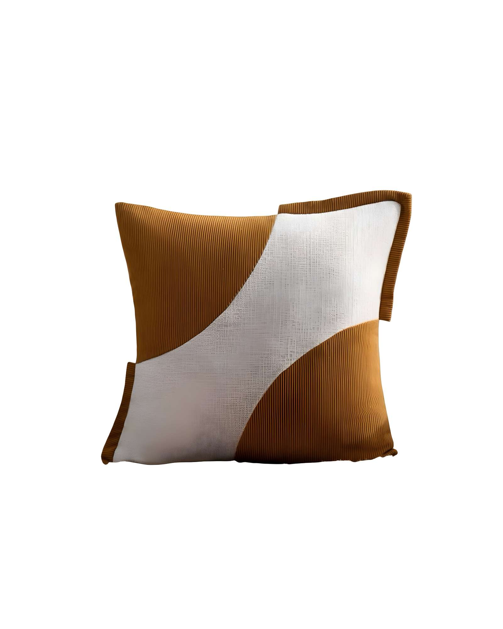 PACK DE 4 FUNDAS DE COJINES DISEÑO TELA PANA EMPALMADO 45CM X 45 CM NARANJA - 2