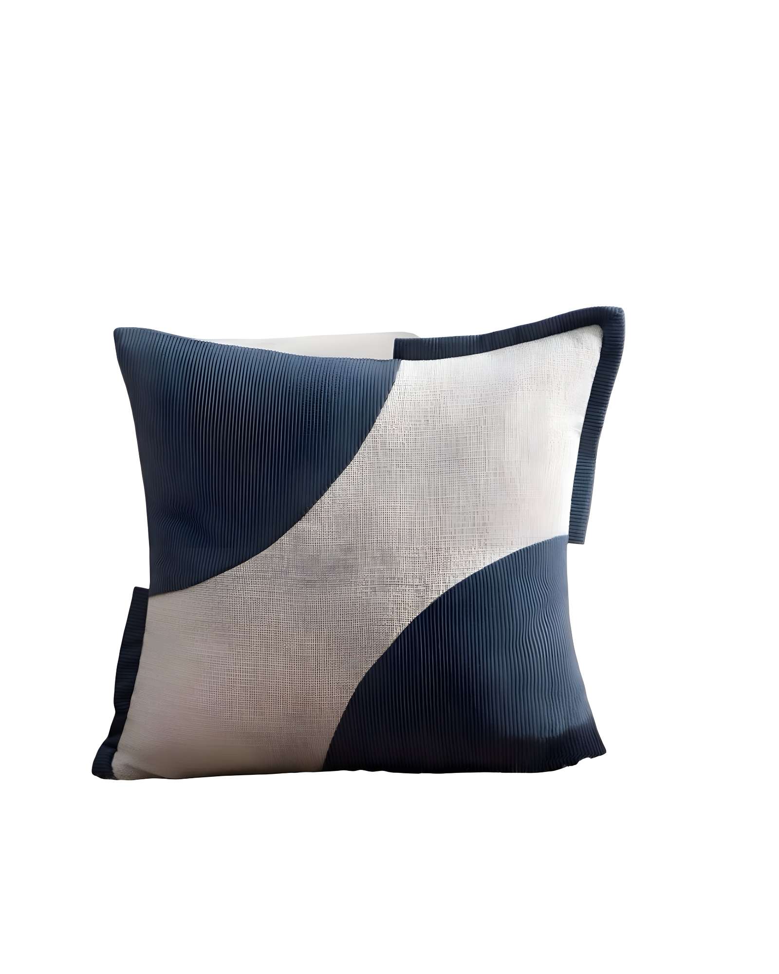 PACK DE 2 FUNDAS DE COJINES DISEÑO TELA PANA EMPALMADO 45CM X 45 CM AZUL - 2