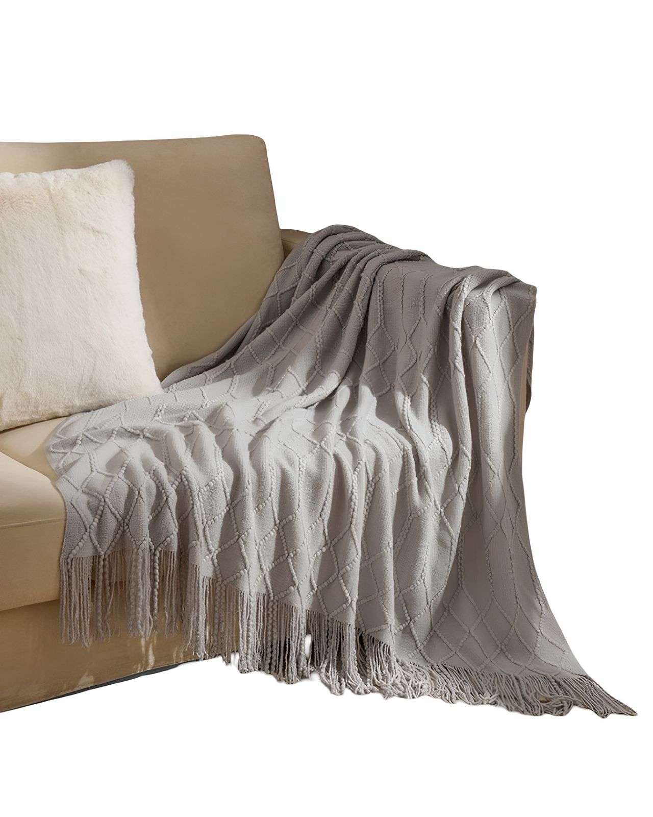 MANTA MULTIUSOS CON FLECOS 127X152 CM GRIS - 2