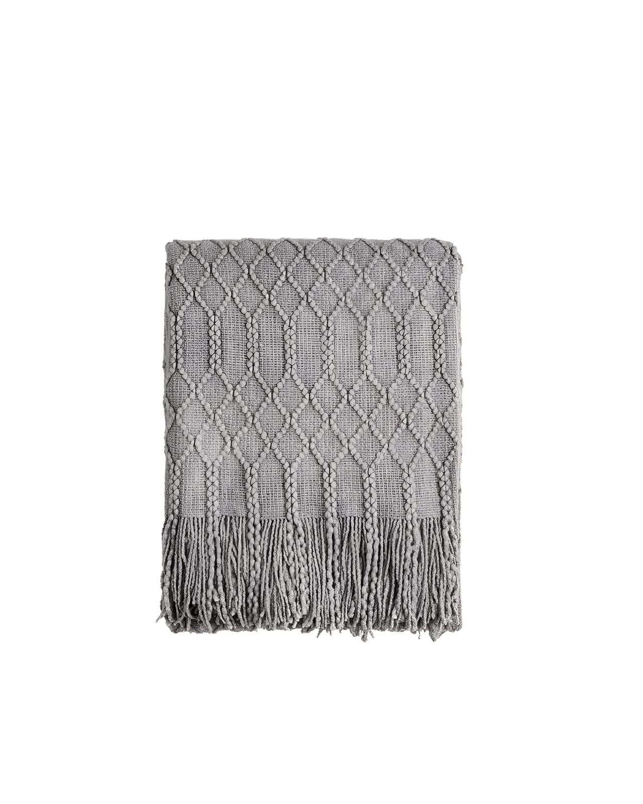 MANTA MULTIUSOS CON FLECOS 127X152 CM GRIS - 3