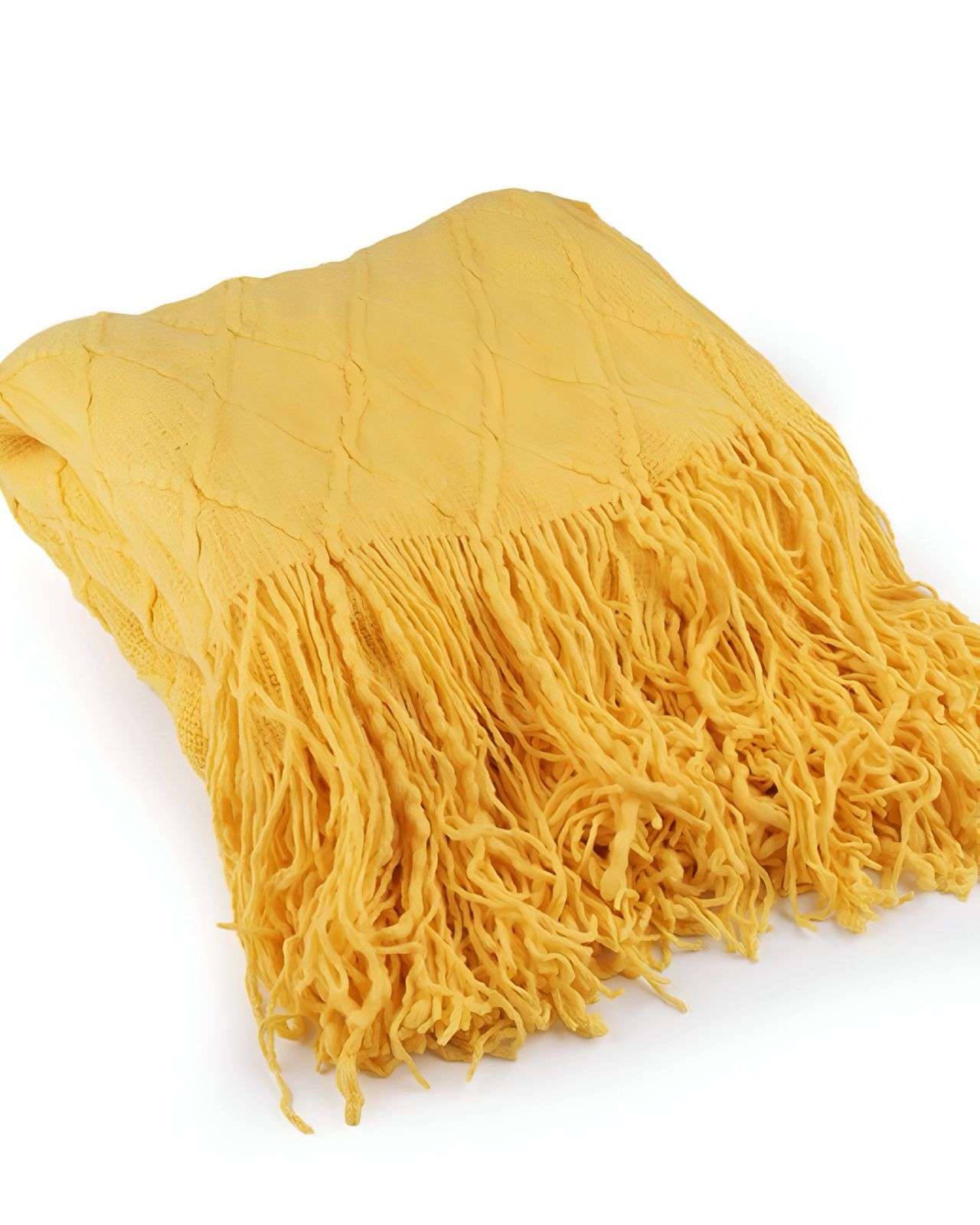 MANTA MULTIUSOS CON FLECOS 127X152 CM AMARILLO - 3