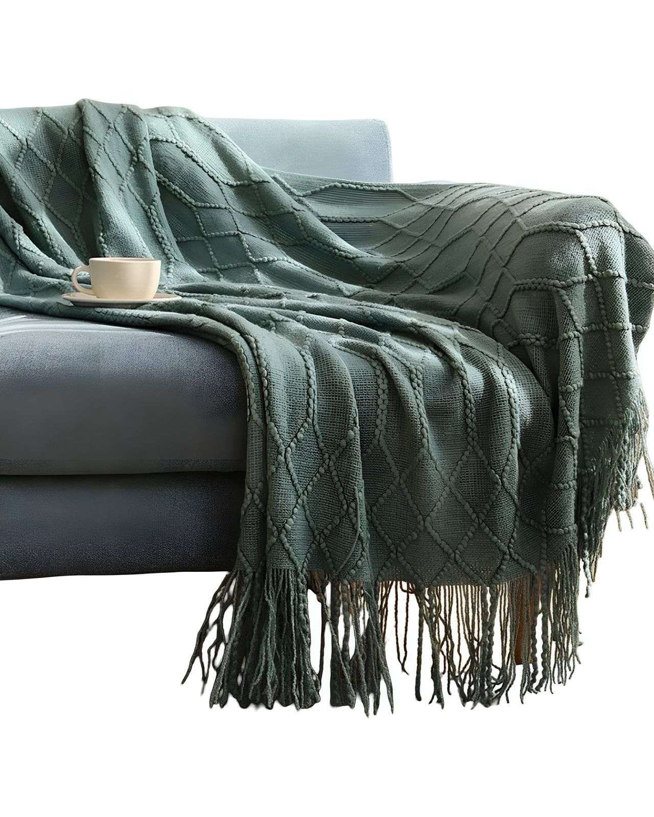 MANTA MULTIUSOS CON FLECOS 127X152 CM VERDE - 1