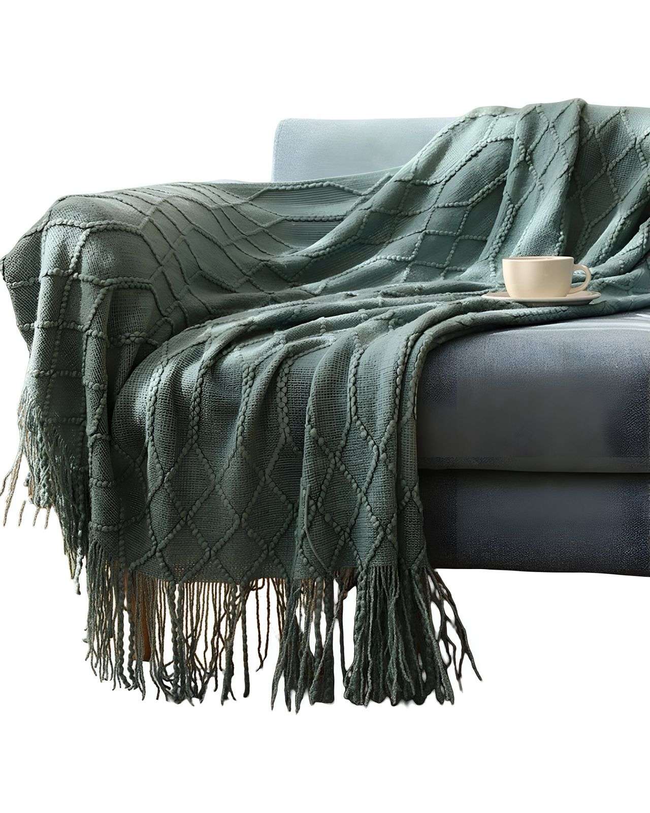 MANTA MULTIUSOS CON FLECOS 127X152 CM VERDE - 2