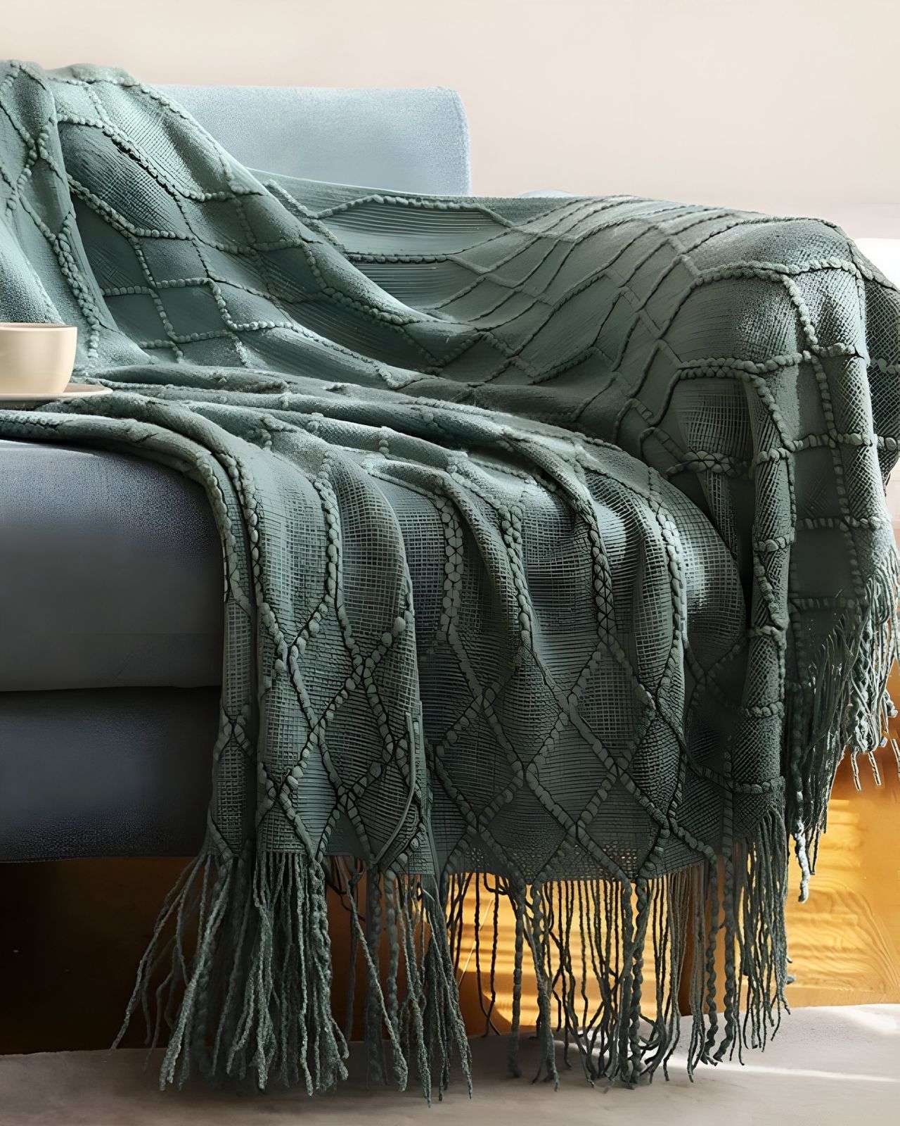 MANTA MULTIUSOS CON FLECOS 127X152 CM VERDE - 4