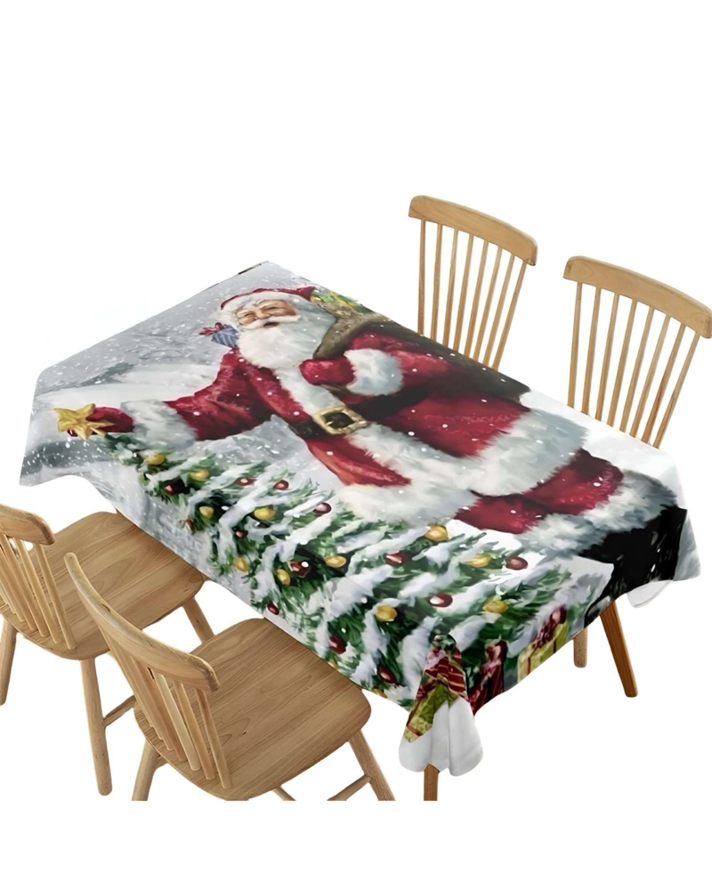 MANTEL NAVIDEÑO ANTIMANCHAS 140 CM X 220 CM ARBOLITO - 1