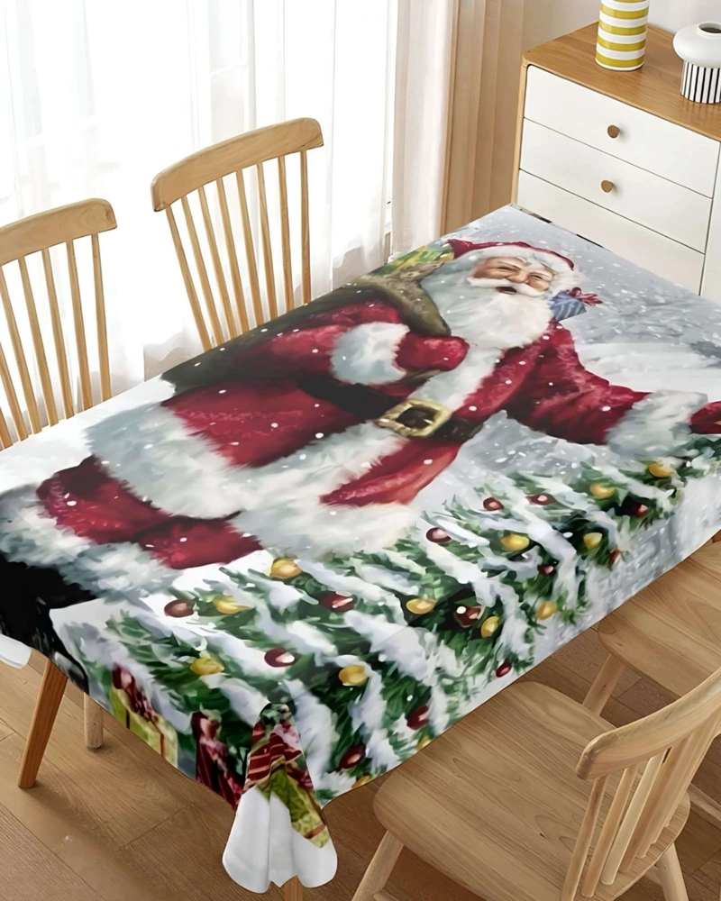 MANTEL NAVIDEÑO ANTIMANCHAS 140 CM X 220 CM ARBOLITO - 3