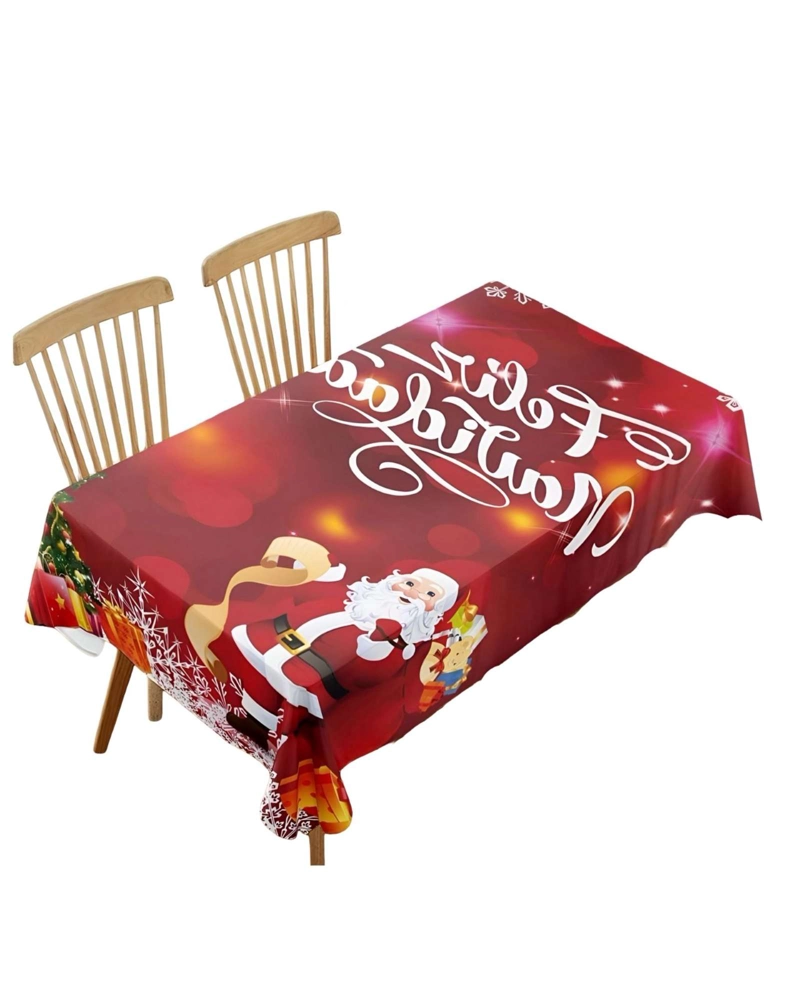 MANTEL NAVIDEÑO ANTIMANCHAS 140 CM X 220 CM LUCES - 1