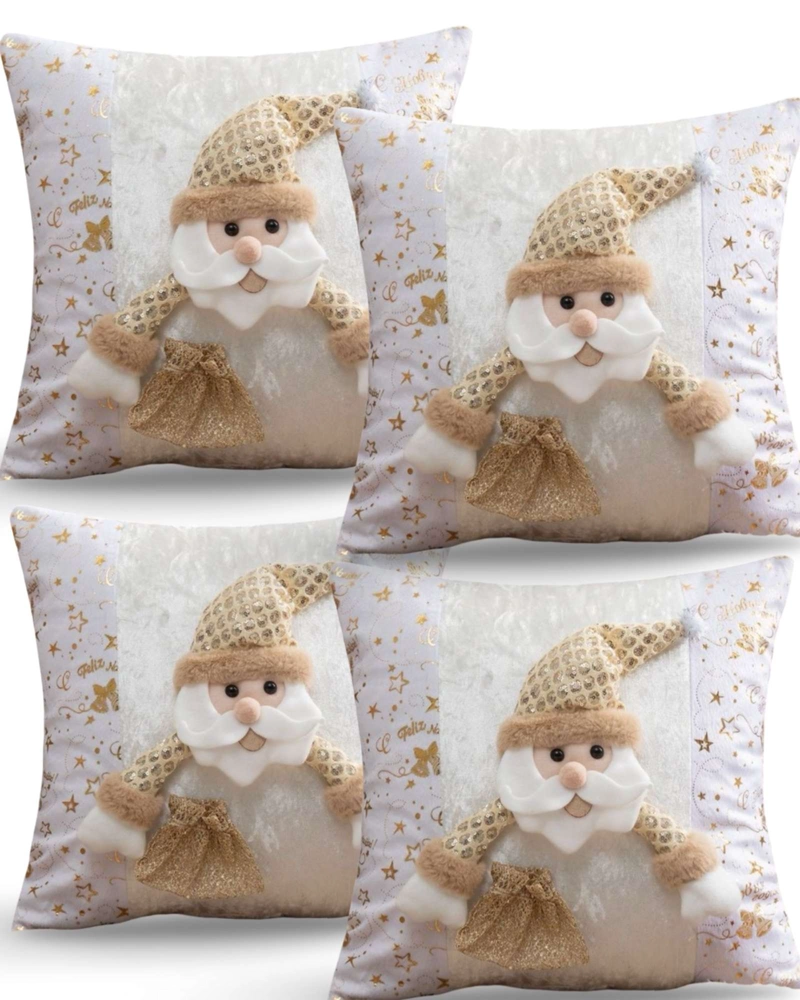 SET DE 4 FUNDAS DE COJIN PARA NAVIDAD 3D   B16 - 1