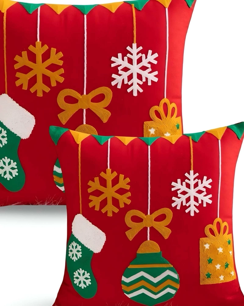 SET DE 2 FUNDAS DE COJIN PARA NAVIDAD K3 - 1