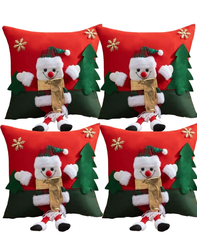 SET DE 4 FUNDAS DE COJIN PARA NAVIDAD 3D   B21 - 1
