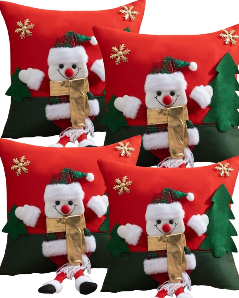 SET DE 4 FUNDAS DE COJIN PARA NAVIDAD 3D   B21 - 2