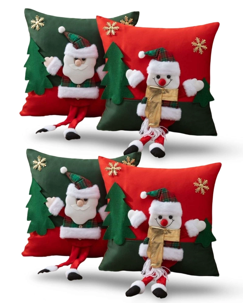 SET DE 4 FUNDAS DE COJIN PARA NAVIDAD 3D   B11 - 1