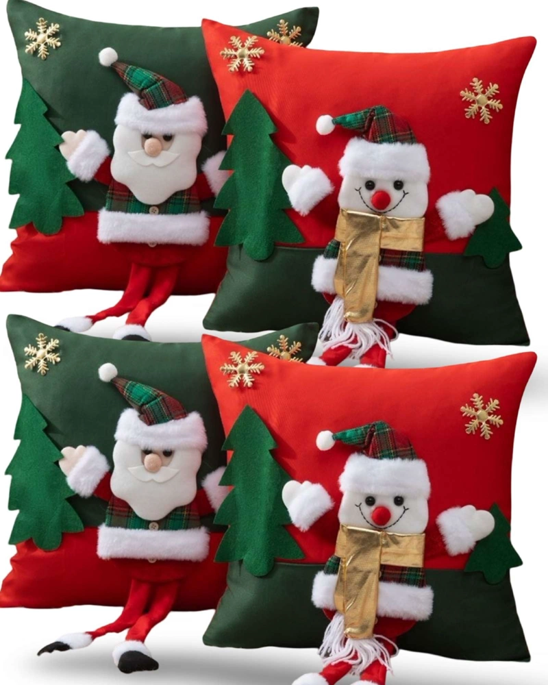 SET DE 4 FUNDAS DE COJIN PARA NAVIDAD 3D   B11 - 2