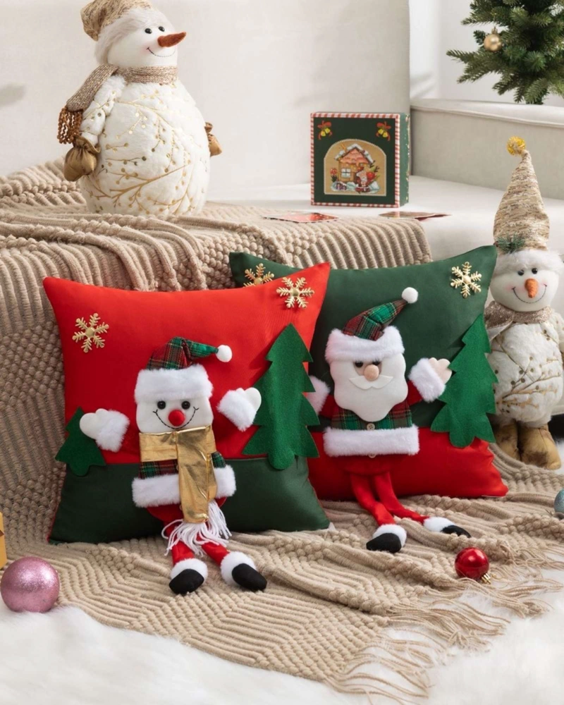 SET DE 4 FUNDAS DE COJIN PARA NAVIDAD 3D   B11 - 4
