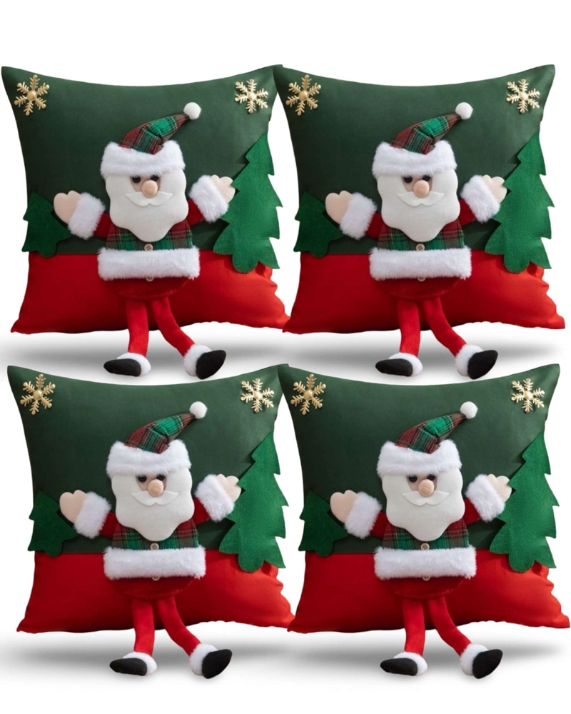 SET DE 4 FUNDAS DE COJIN PARA NAVIDAD 3D   B6 - 1