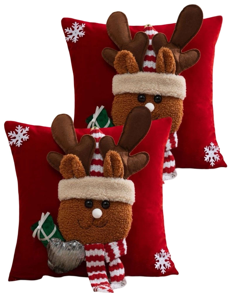 SET DE 2 FUNDAS DE COJIN PARA NAVIDAD 3D   B10 - 1