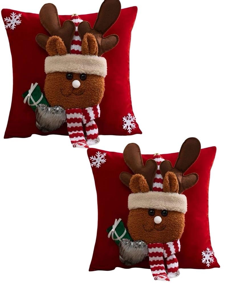 SET DE 2 FUNDAS DE COJIN PARA NAVIDAD 3D   B10 - 2