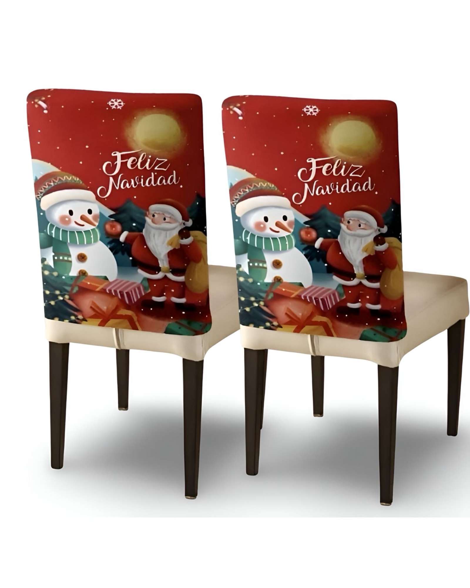 SET DE 6 FUNDAS DE RESPALDO DE SILLAS DE NAVIDAD N19 - 3