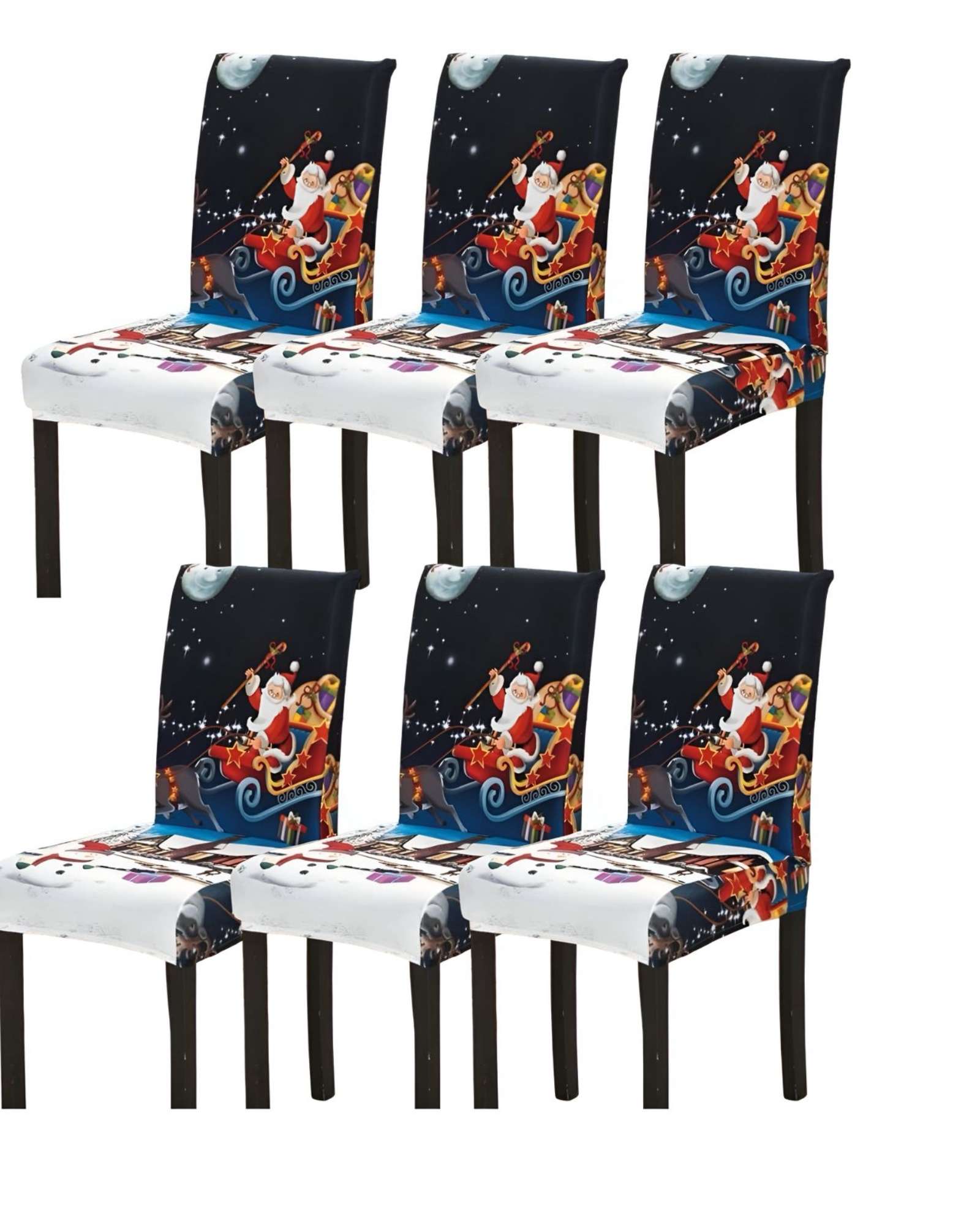 SET DE 6 FUNDAS PARA SILLAS DE NAVIDAD N07 - 1